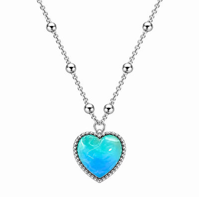 Collar de los Sentimientos con Corazón que Cambia de Color, de Acero Inoxidable