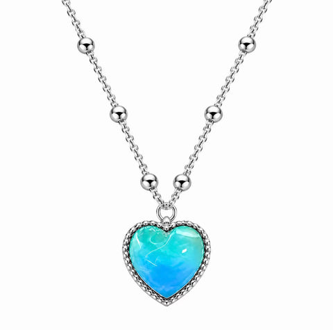 Collar de los Sentimientos con Corazón que Cambia de Color, de Acero Inoxidable