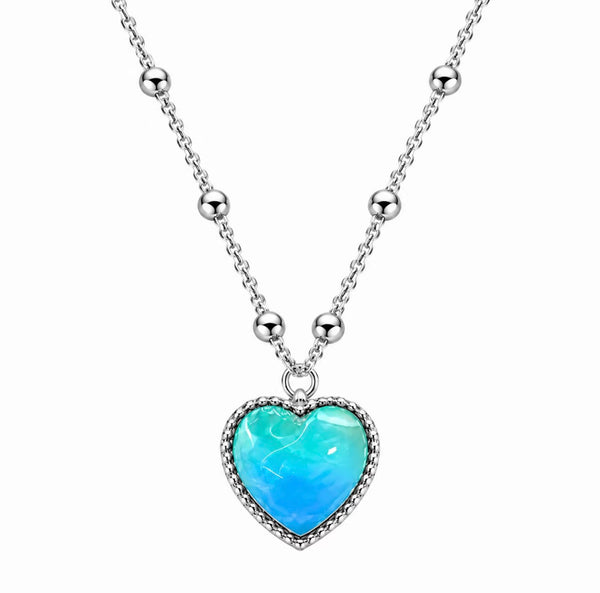 Collar de los Sentimientos con Corazón que Cambia de Color, de Acero Inoxidable