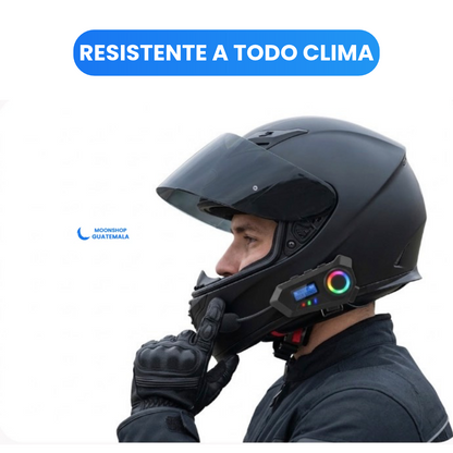 Intercomunicador Bluetooth para Casco de Moto con Pantalla LCD y Radio FM – Resistente al Agua