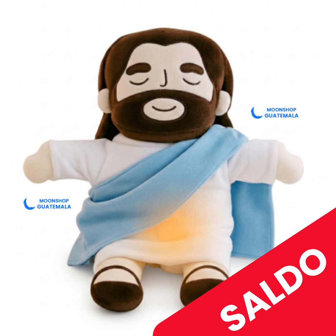Peluche Relajante JESUS Celeste -  (Luz y Sonido). 💤