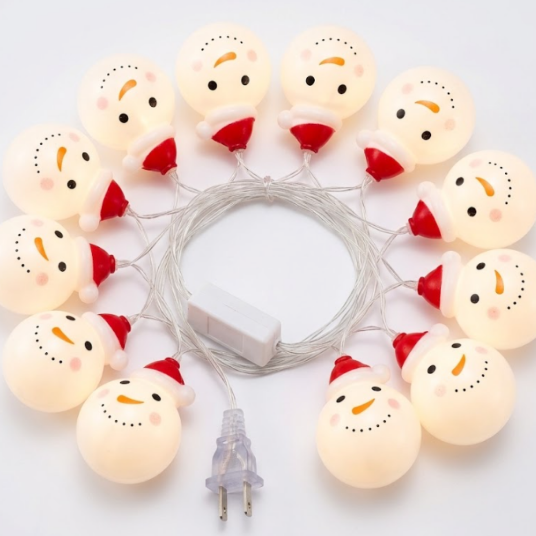 Serie de Luces LED Navideñas Muñeco de Nieve 10 Focos 3.8 m