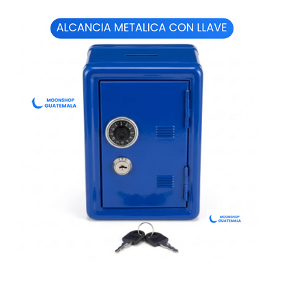 Alcancía de Caja Fuerte Metálica con Combinación y Llaves