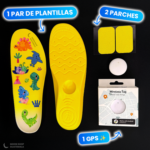 Localizador GPS en tiempo real con plantillas de seguimiento para zapatos de niños