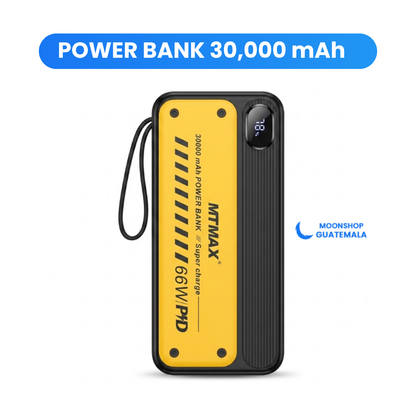 Batería Portátil Power Bank 30,000 mAh 🪫