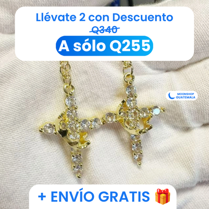 Collar de Cruz y Corona de Acero Inoxidable