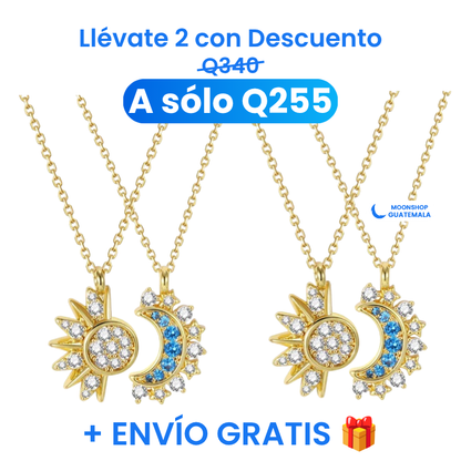 Collar ECLIPSE Sol y Luna 2 en 1 | El Regalo Perfecto para Parejas y Mejores Amigos 🌞🌙