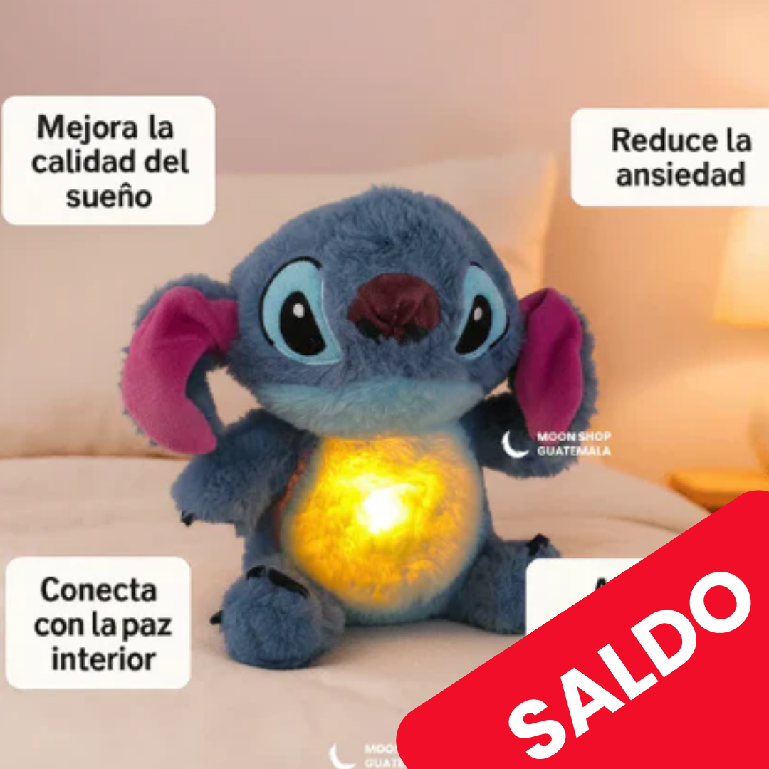 Peluche Relajante Stitch Celeste -  (Luz y Sonido). 💤