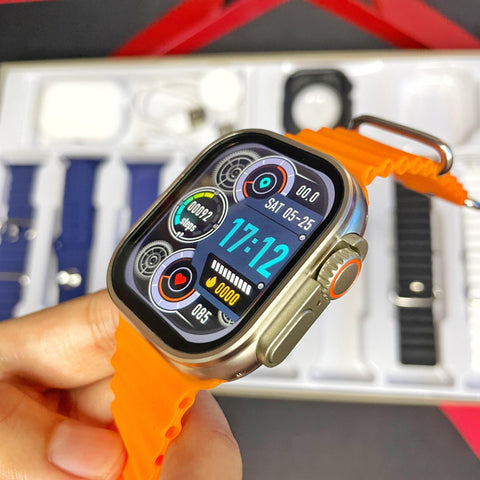 SmartWatch Ultra 2 con audífonos y ocho correas, combo de reloj inteligente 8 en 1