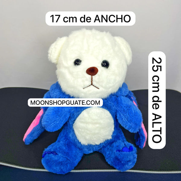 Medidas del osito Stitch: 17 cm de ancho por 25 cm de alto