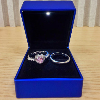 Anillos para Parejas Ajustables + Caja con Luz LED GRATIS