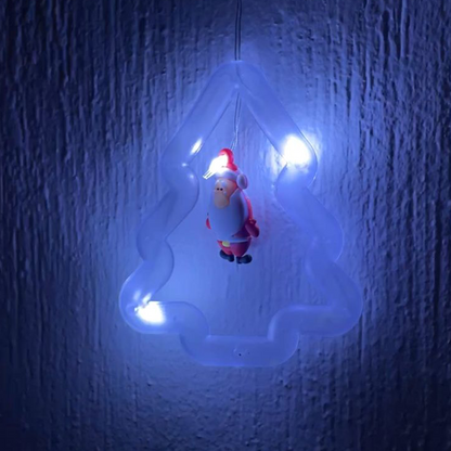 Serie Cascada Pino y Circulo con Personajes De Navidad Color Blanco -  4.5 METROS