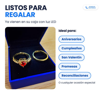Anillos para parejas listos para regalar en aniversarios, cumpleaños, San Valentín, promesas y reconciliaciones