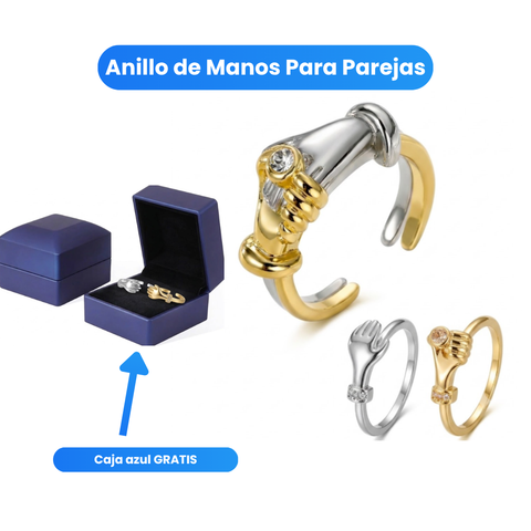 Anillo de Manos Para Parejas, Anillo Apilable y Ajustable 🤝✨