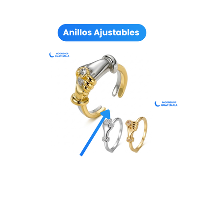 Anillo de Manos Para Parejas, Anillo Apilable y Ajustable 🤝✨