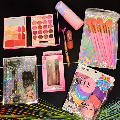 Combo completo de maquillaje de 16 piezas con brochas, sombras, labial y más