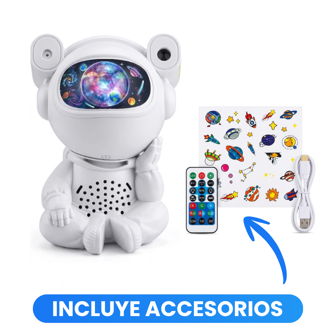 Proyector de Galaxia Astronauta con Bocina Bluetooth y Control