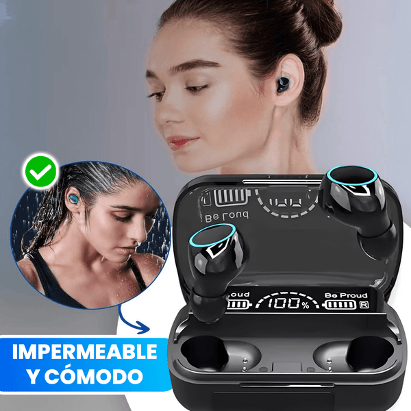 Audífonos Inalámbricos Bluetooth Impermeables con Micrófono