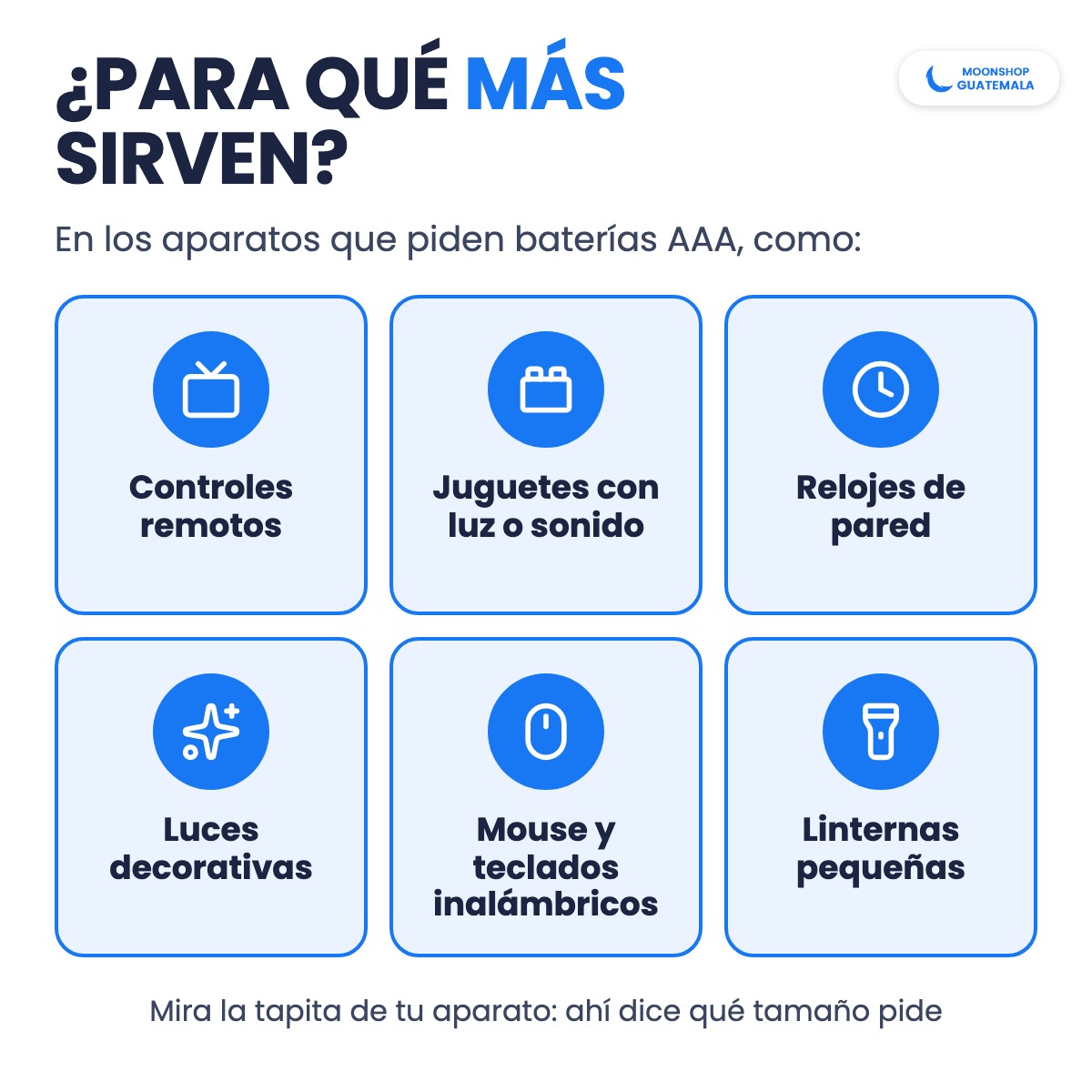 Para qué sirven las baterías AAA: controles remotos, juguetes, relojes, luces decorativas, mouse y linternas
