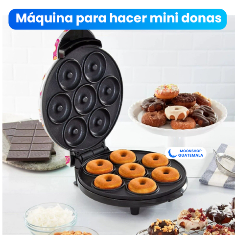 Máquina para hacer mini donas con superficie antiadherente, hasta 6 donas
