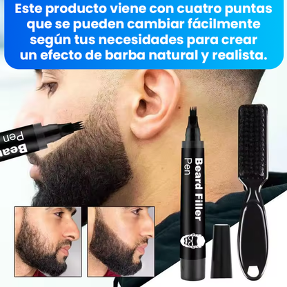 OFERTA 2x1 🔥 Bolígrafo Rellenador de Barba Impermeable – Acabado Natural y Duradero