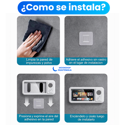 Altavoz inalámbrico impermeable para baño 🔊 Soporte Seguro para Teléfono 💦✨
