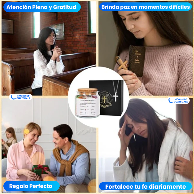 Frasco bíblico con versículos de colores para cada emoción