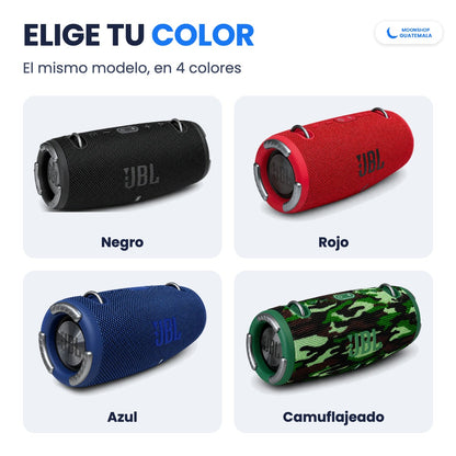 Bocina Bluetooth portátil XTREME 3 en 4 colores: negro, rojo, azul y camuflajeado