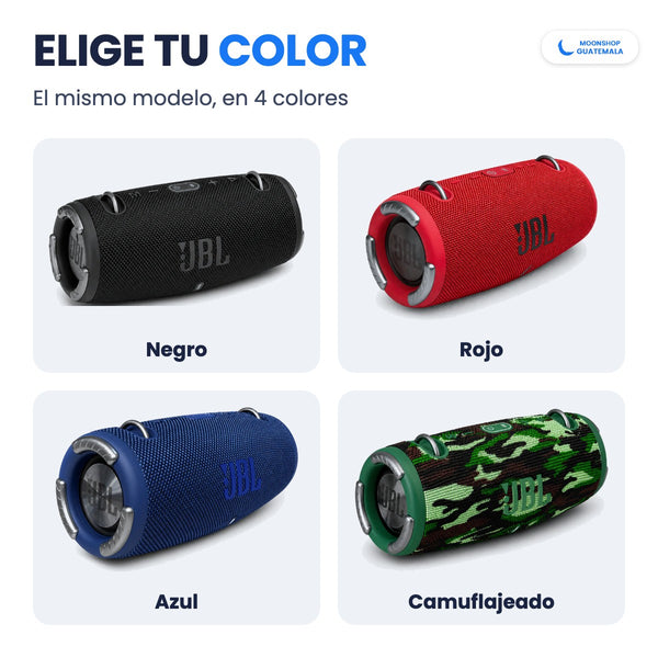 Bocina Bluetooth portátil XTREME 3 en 4 colores: negro, rojo, azul y camuflajeado