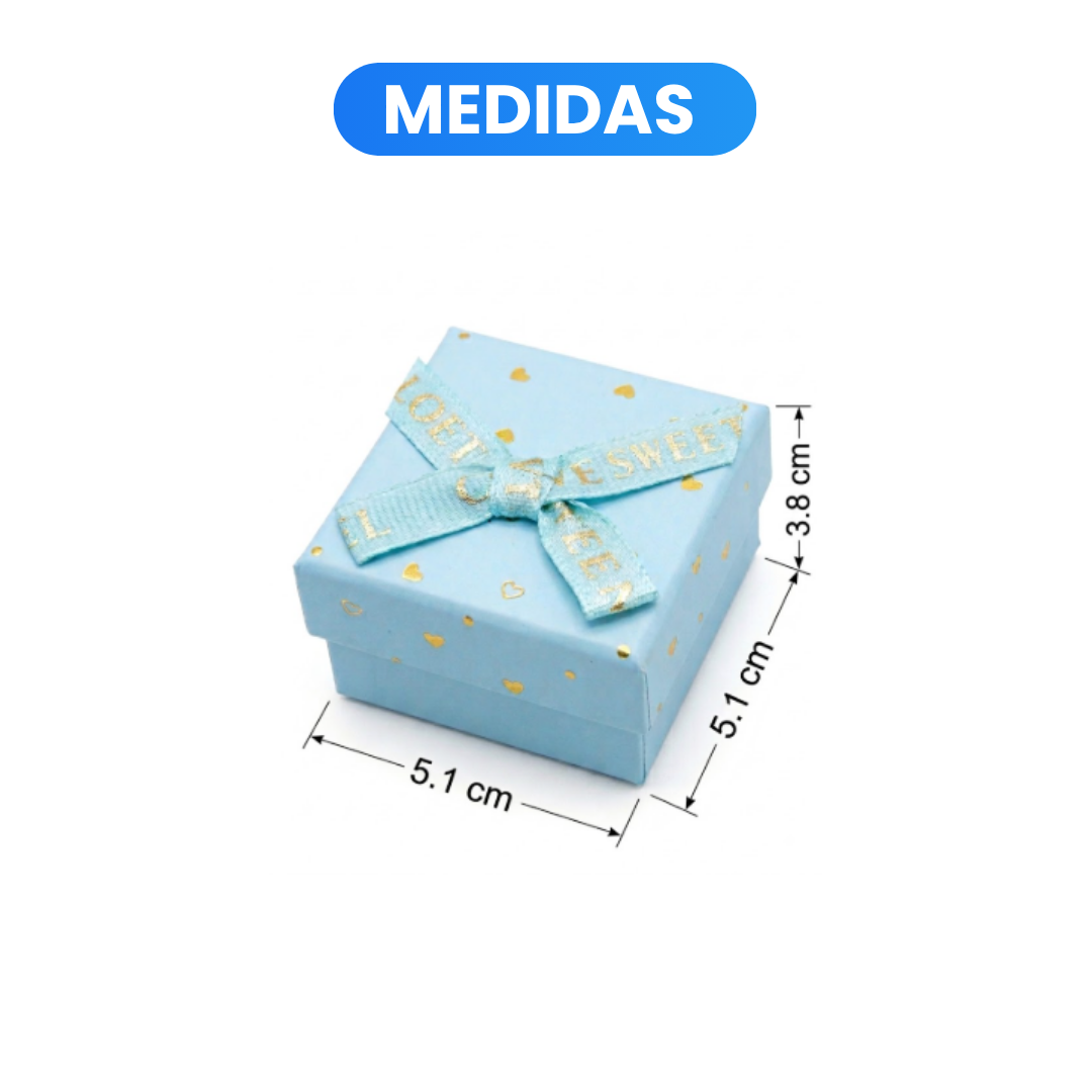 Cajita de Regalo para Joyería con Moño Color Celeste