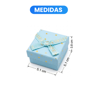 Cajita de Regalo para Joyería con Moño Color Celeste