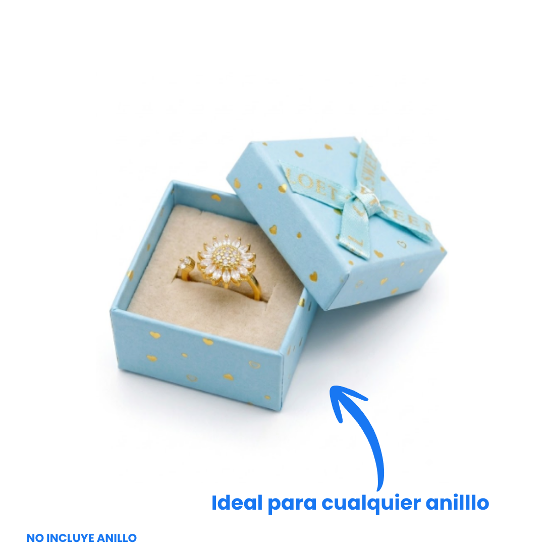 Cajita de Regalo para Joyería con Moño Color Celeste