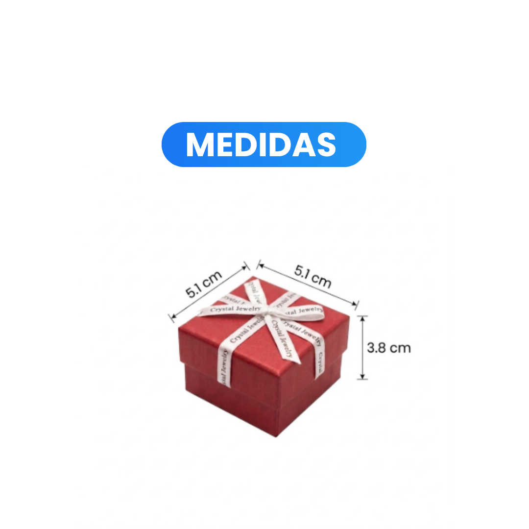 Cajita de Regalo para Joyería con Moño Color Rojo