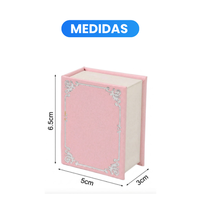 Cajita para Anillo en Forma de Libro Color Rosa Pastel