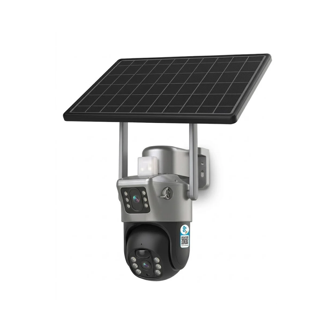 Cámara de Seguridad Solar 4G Inteligente Conexión para Chip SIM, Giro de 355° Visión Nocturna a Color con micro de 64 GB A003