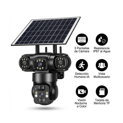 Cámara de Seguridad Solar 4G Inteligente 1080p Certificación IP67 y Monitoreo Remoto