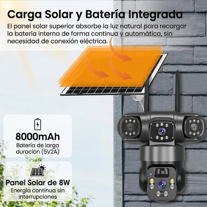 Cámara de Seguridad Solar 4G Inteligente 1080p Certificación IP67 y Monitoreo Remoto