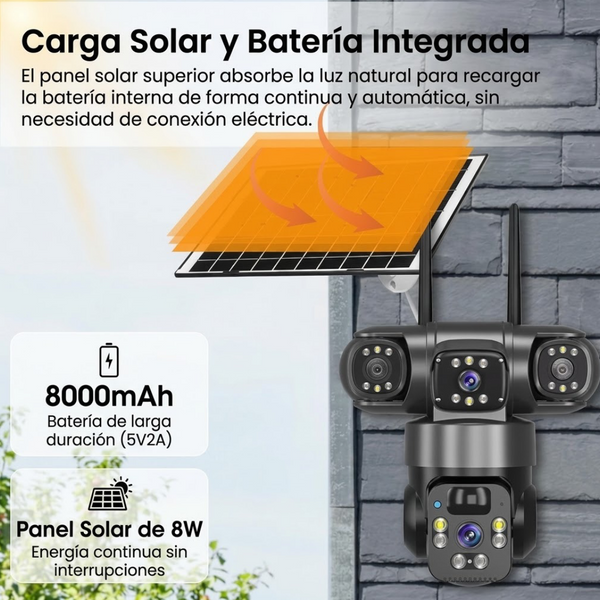 Cámara de Seguridad Solar 4G Inteligente 1080p Certificación IP67 y Monitoreo Remoto