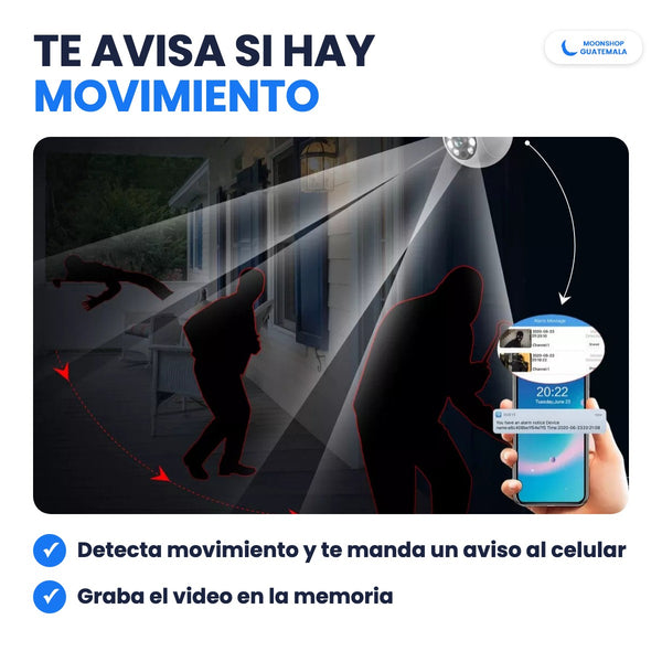 Cámara de seguridad tipo foco que detecta movimiento y manda un aviso al celular