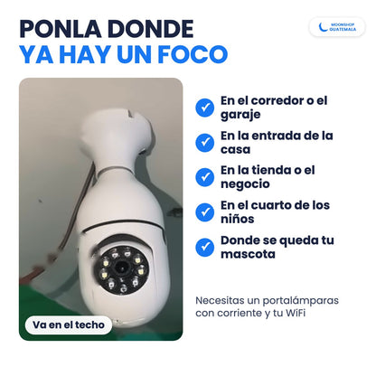 Cámara de seguridad tipo foco puesta en el techo: para el corredor, el garaje, la entrada, la tienda o el cuarto de los niños