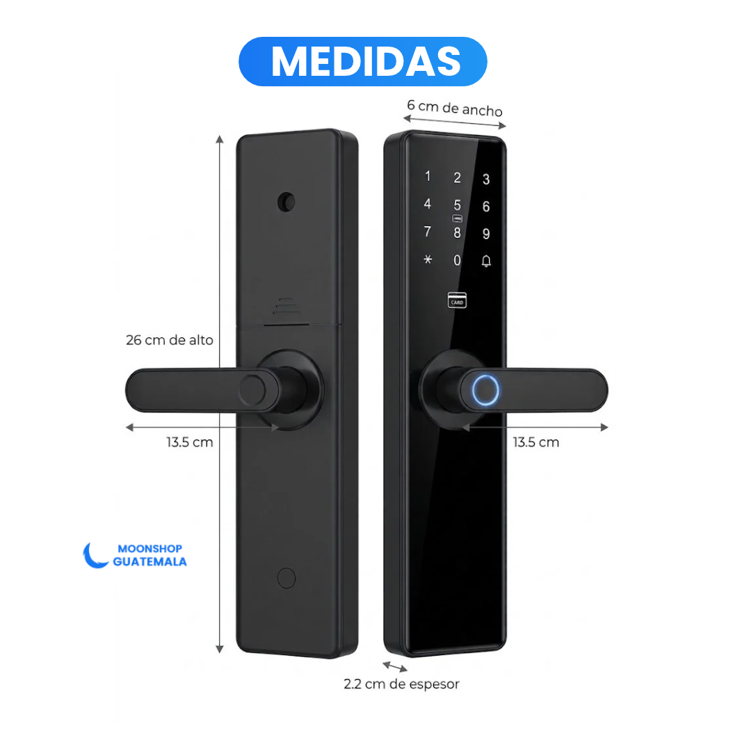 Cerradura Inteligente de Alta Seguridad Electrónica Wifi / Bluetooth para Puerta de Entrada con Huella Digital en Manija