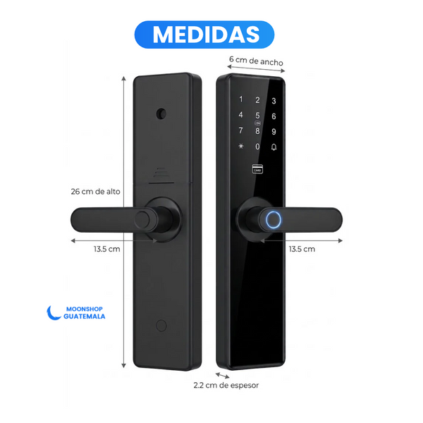 Cerradura Inteligente de Alta Seguridad Electrónica Wifi / Bluetooth para Puerta de Entrada con Huella Digital en Manija