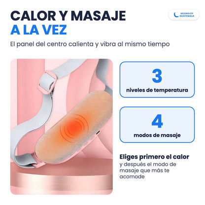 Cinturón térmico con calor y masaje a la vez: 3 niveles de temperatura y 4 modos de masaje