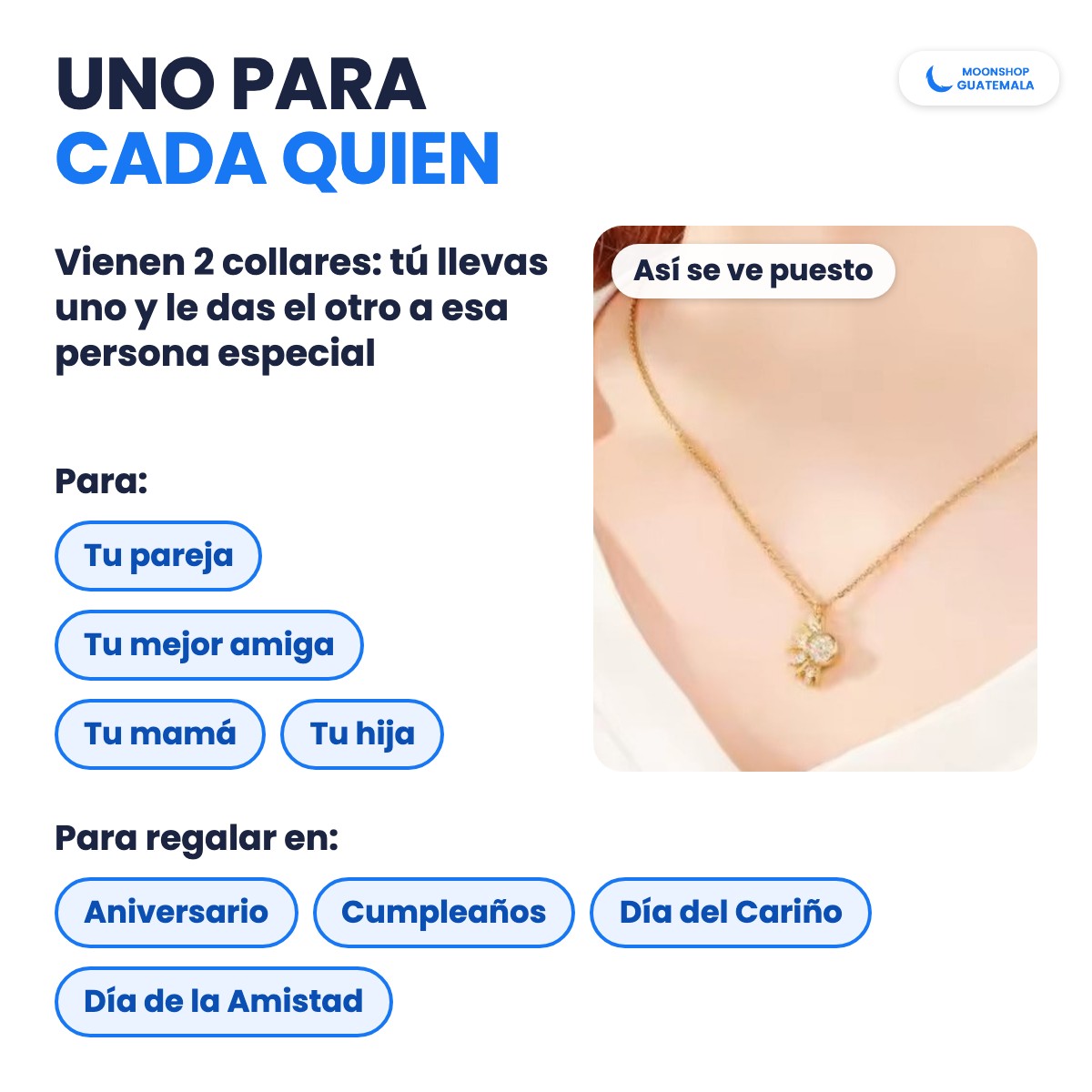 Collar ECLIPSE, uno para cada quien: el sol dorado puesto; para tu pareja, tu mejor amiga, tu mamá o tu hija, en aniversarios, cumpleaños, Día del Cariño y Día de la Amistad