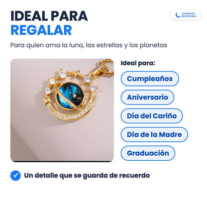 Collar Saturno, ideal para regalar en cumpleaños, aniversario, Día del Cariño, Día de la Madre o graduación