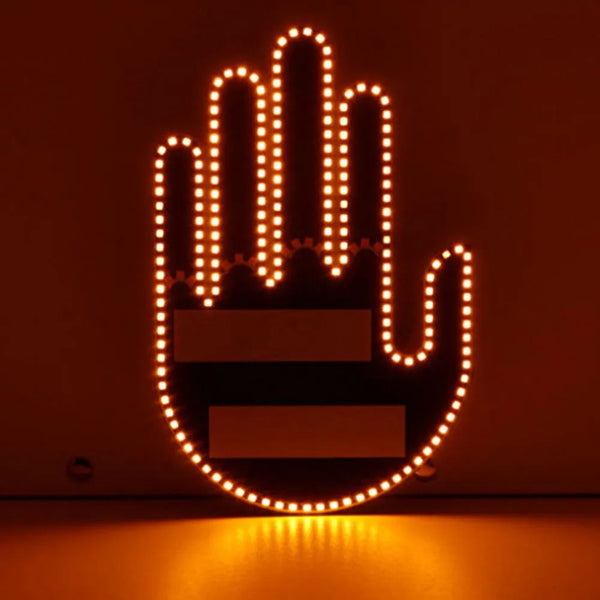 Mano de luz LED para carro con gesto de aprobación encendido