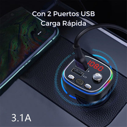 Cargador y Transmisor FM - Bluetooth para Carro