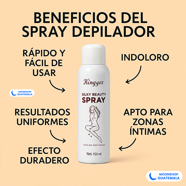 Spray depilador con fórmula que elimina el vello en minutos y deja piel suave