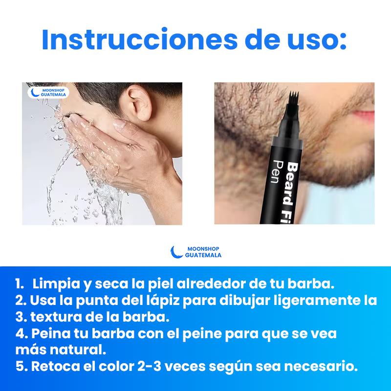 OFERTA 2x1 🔥 Bolígrafo Rellenador de Barba Impermeable – Acabado Natural y Duradero