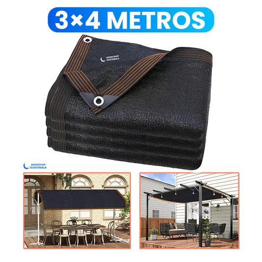 Malla Sombra Reforzada para Exteriores 90% Bloqueo de Rayos del Sol ☀️ Resistente al Viento y Lluvia ✨